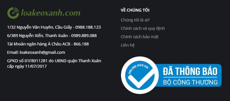 website Loa Kéo Xanh
